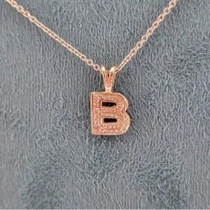 Sterling Silver Initial (B) Necklace